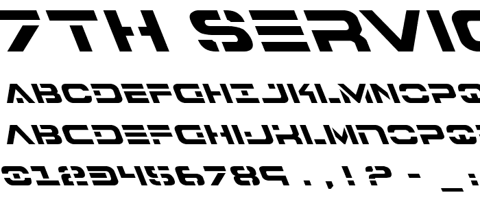 7th Service Leftalic font